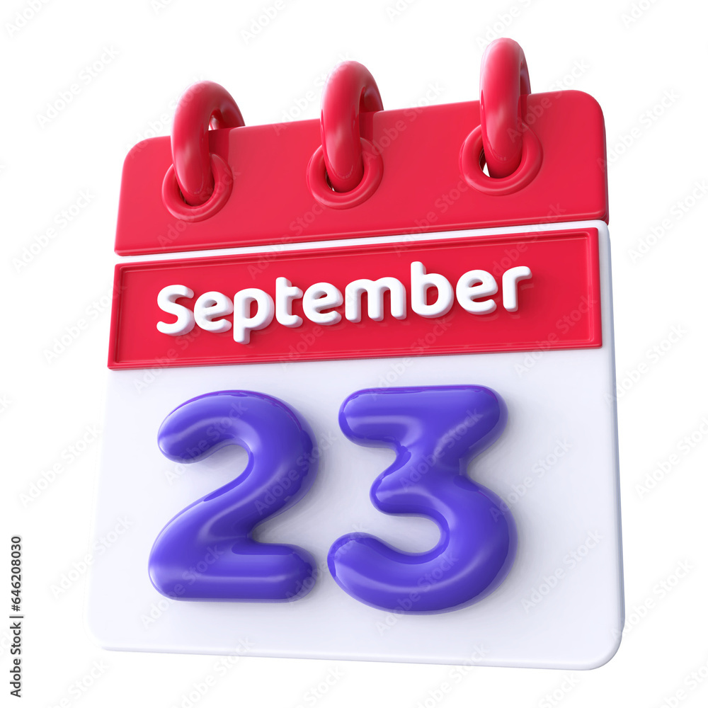 23rd September - Icon 3d Calendar of Day 23rd September - Icon 3d Calendar of Day