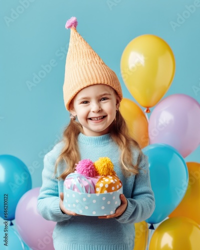 kid with balloons birthday celebration
