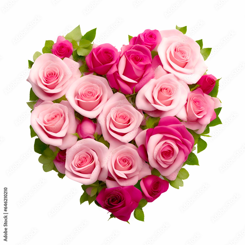 Fototapeta premium ハート形の薔薇の花束