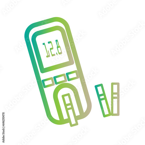 Glucose test, glucometer line icon