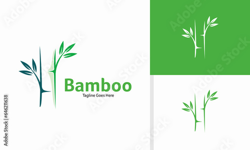 Vector bamboo tree leaf logo design