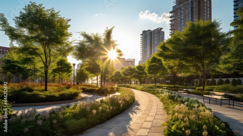 Sustainable urban garden layout © Ivy L