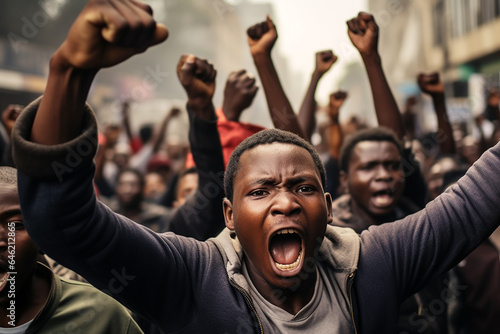 Protest rally in African country © Slepitssskaya