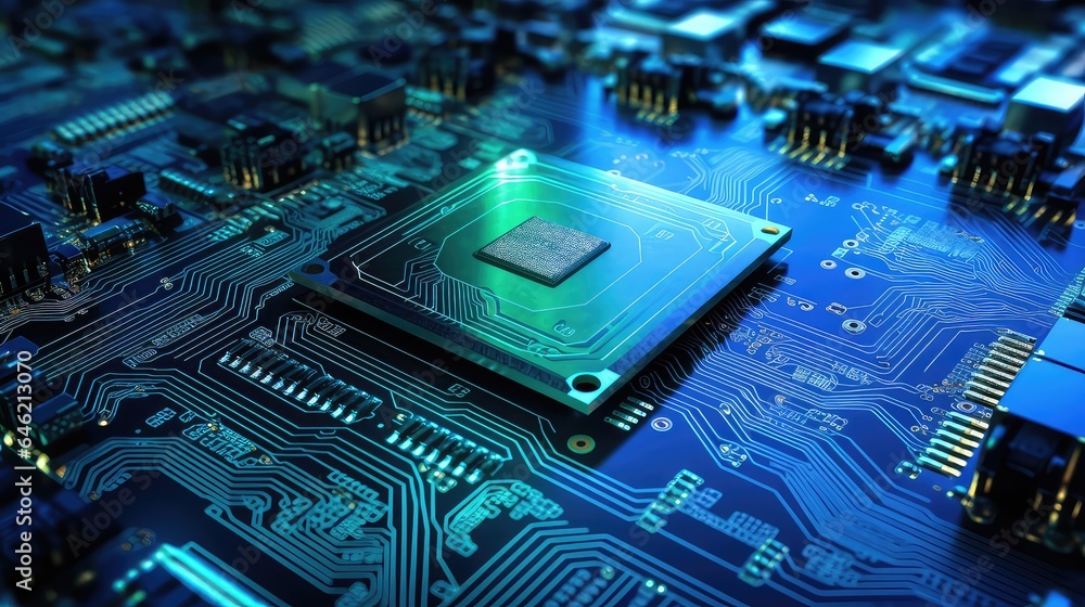 Fototapeta premium Close-up background of high-tech electronic chips