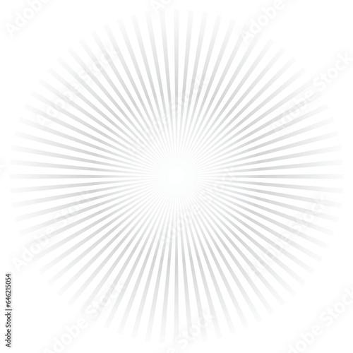 White and gray ray sunburst isolated on white background. Sunburst vector