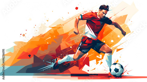 Fototapeta Naklejka Na Ścianę i Meble -  soccer player on abstract colorful background