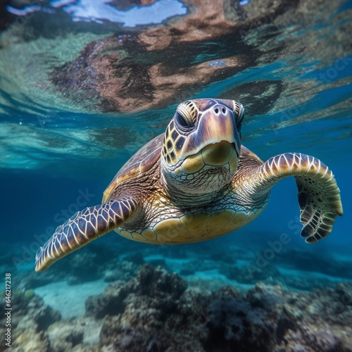 beautiful closeup shot of a large turtle