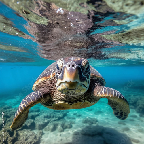 beautiful closeup shot of a large turtle © kaien