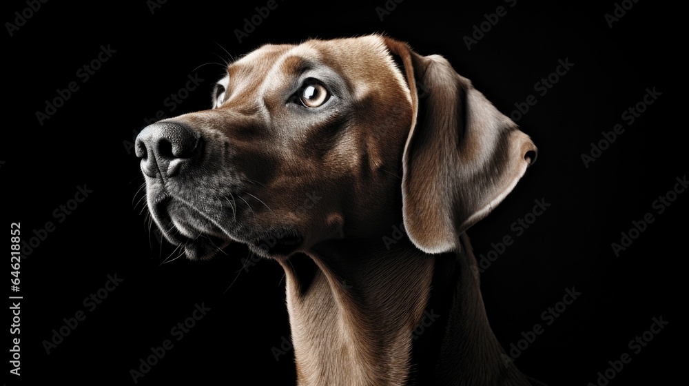 Fototapeta premium Dog close-up portrait background. Cute&nbsp;adorable funny fluffy puppy face. Home pets, animal care, love and friendship, domestic animals concept..