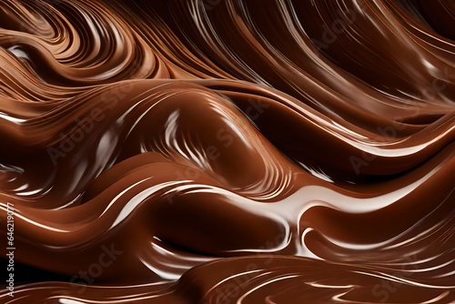 Smooth wave pattern of liquid chocolate elegance