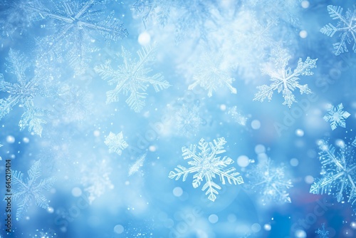 beautiful ice blue water snowflake winter background