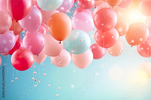 balloon spring summer  vintage background  celebration festival color gradient background with copy space