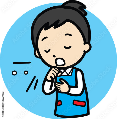 Animation of a woman coughing