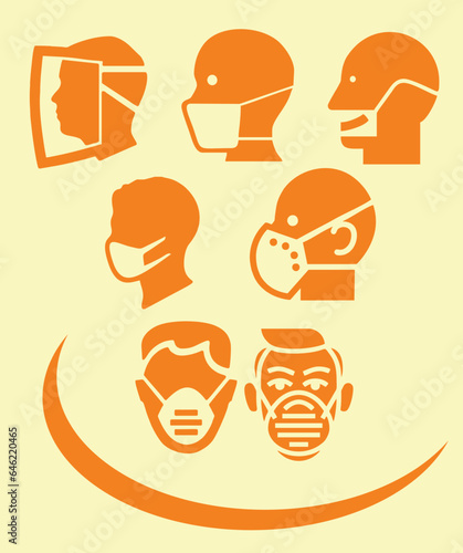 group of medical mask users