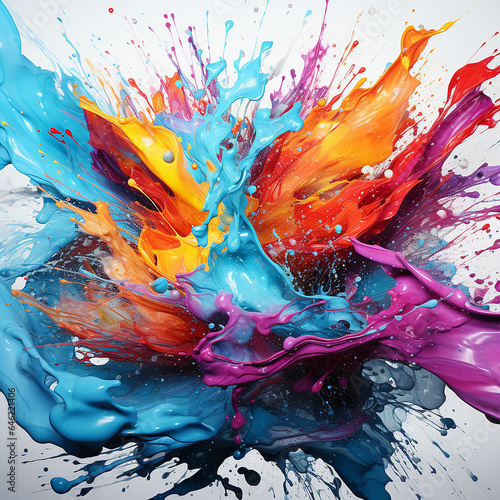 Splash of Creativity, expressive splashes, abstract background, artistic flair