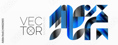 Amalgamation of geometric forms on minimalist abstract canvas, providing versatility and visual allure for digital designs, presentations, website banners, social media posts