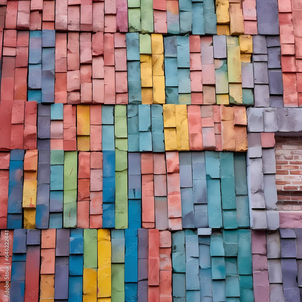colorful brick wall colorful brick wall
