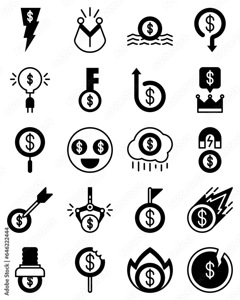 Money vector set, Money simple cartoon style. Money vector set, Money simple cartoon style.