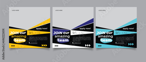 We are hiring job vacancy square banner or social media post template