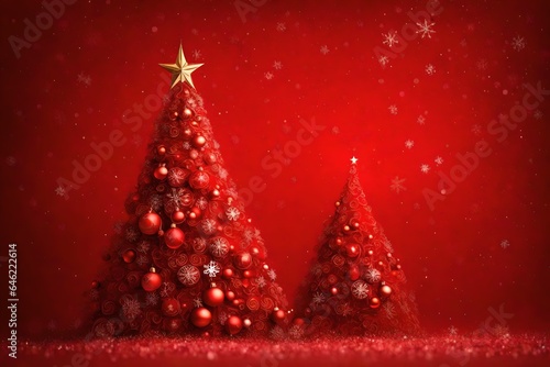 Christmas mockup with lollipop in the shape of a Christmas tree on a red background. Happy new year. Winter concept. Greeting card. Top view, flat lay