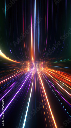 Abstract neon background with colorful lines