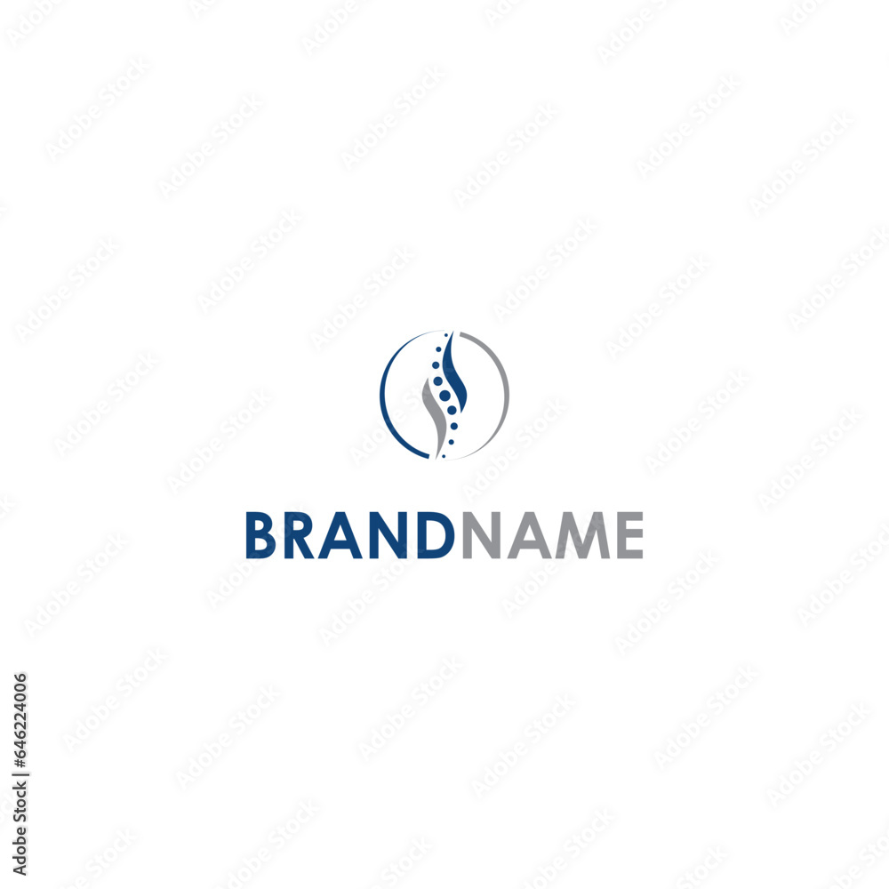 simple spine with circle logo vector