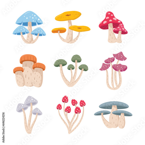 Set of mushroom illustration vector © fitradp