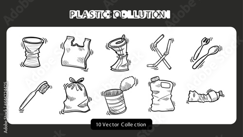 Hand Drawn Plastic Pollution  Collection