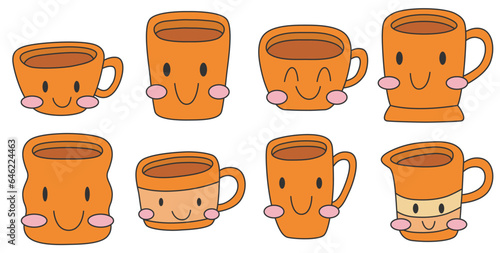 Cute coffee hand drawn vector cartoon hand drawn style.