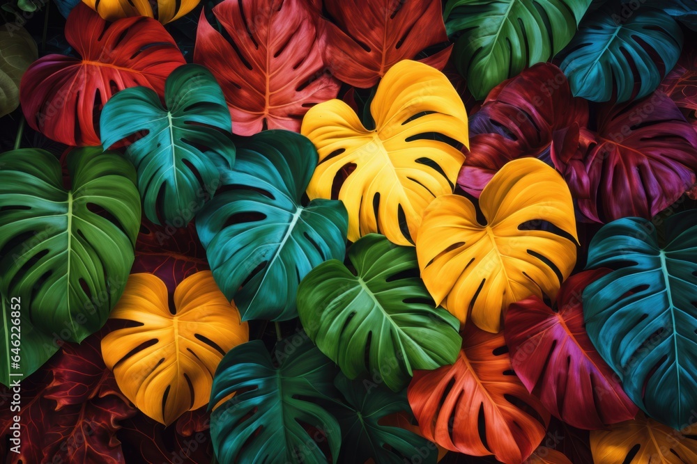 Colorful monstera background Colorful monstera background