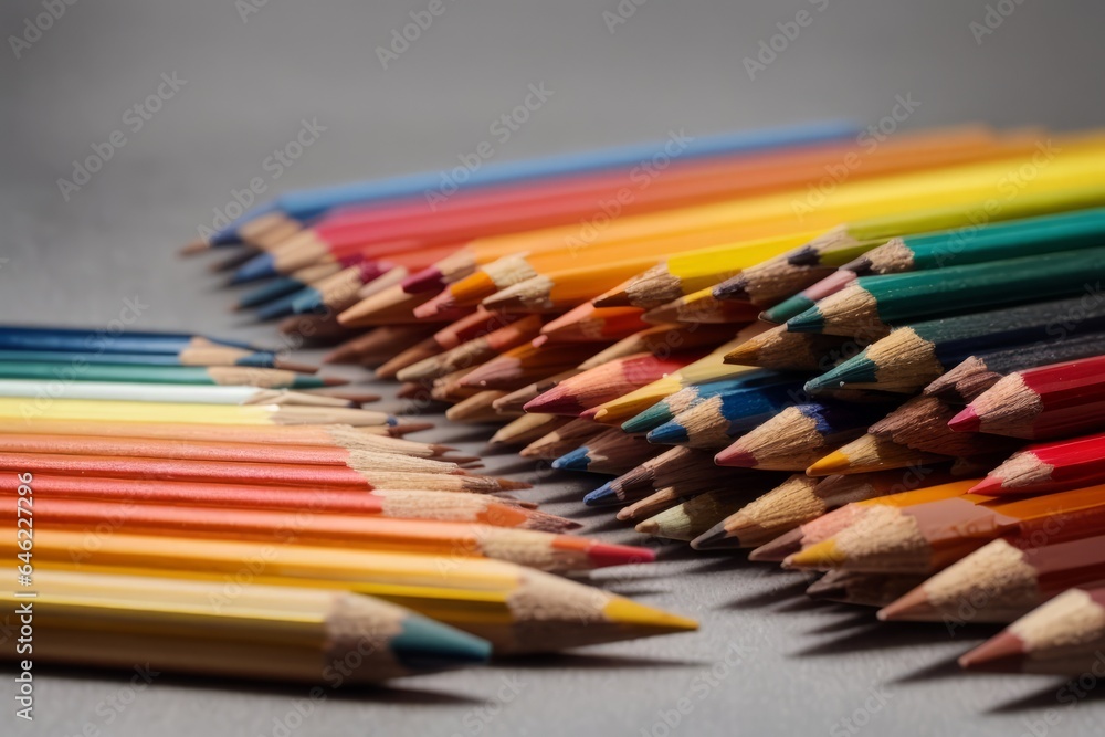 Colored pencils on a gray background Colored pencils on a gray background