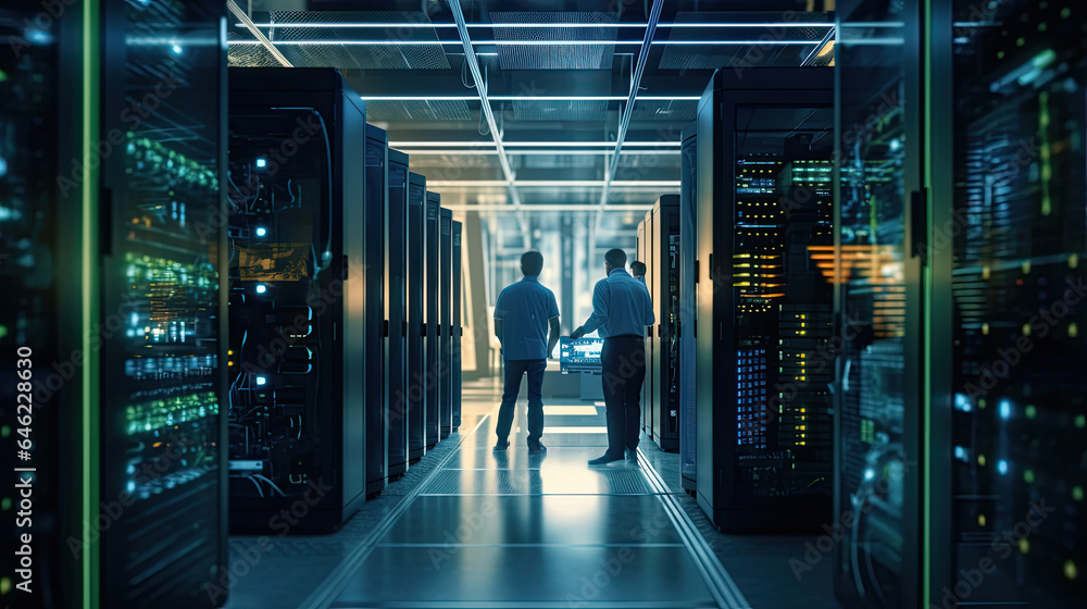 Information Technology Engineer and System Administrator work in Big Cloud Computing Server Farm. Generative Ai Information Technology Engineer and System Administrator work in Big Cloud Computing Server Farm. Generative Ai