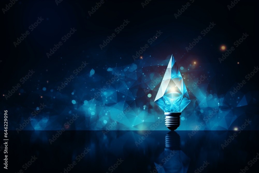 Light bulb, idea concept with innovation and inspiration with blue glowing light on Dark background. Light bulb, idea concept with innovation and inspiration with blue glowing light on Dark background.