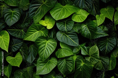Green  different leaves background