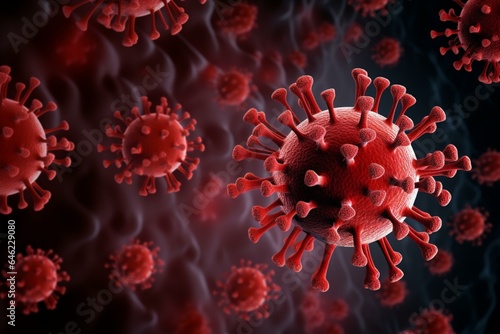 Close-up macro details Coronavirus Covid-19 background, Coronavirus outbreak COVID-19. Medicine concept, Microbiologie 3D © VeloonaP
