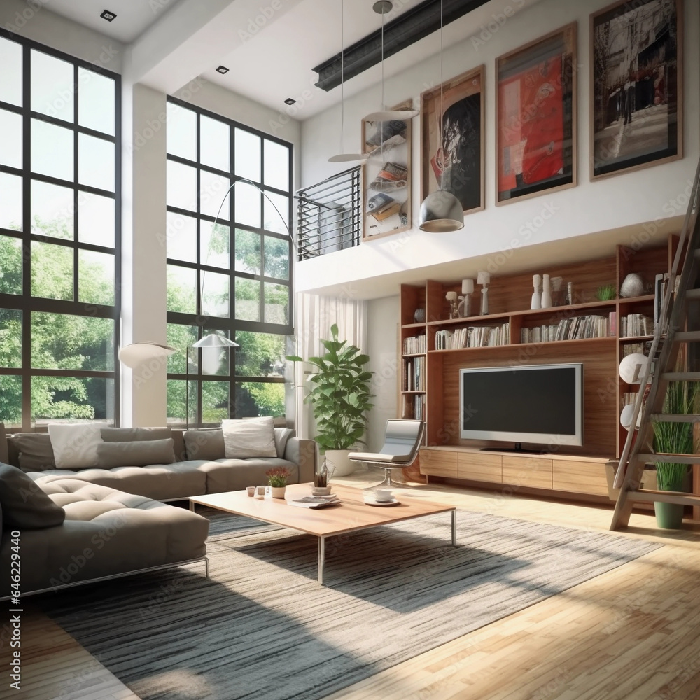 Fototapeta premium loft living room