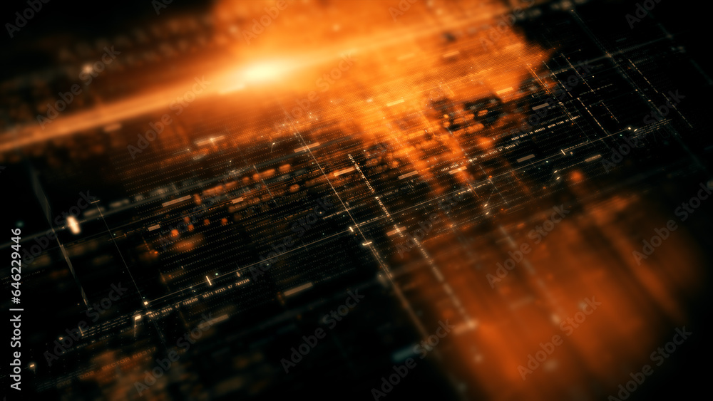 Advanced data matrix simulation UI with cuttingedge digital