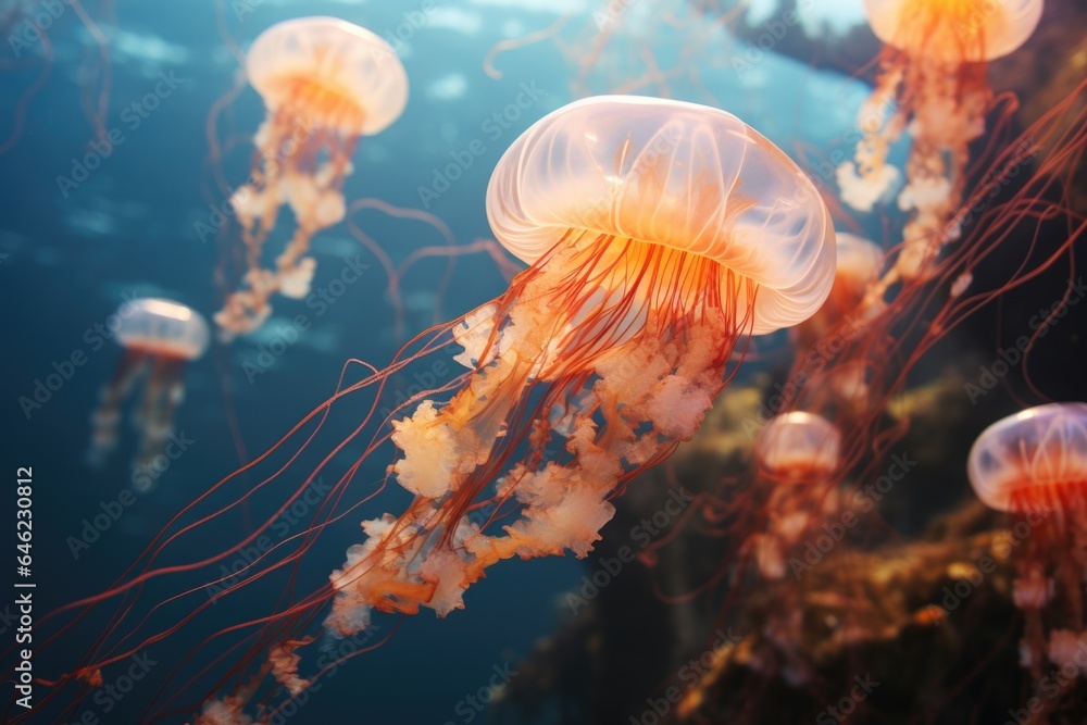 Sealife jellyfish background Sealife jellyfish background