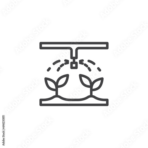 Irrigation sprinkler line icon