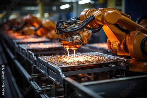 Robot is welding in an industrial factory. © amnaj