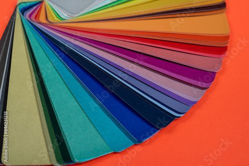 samples of color card  tint catalog close up