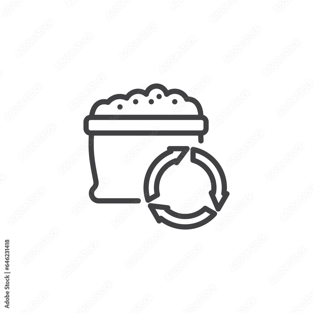 Recycling organic matter line icon Recycling organic matter line icon