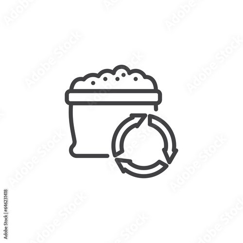 Recycling organic matter line icon