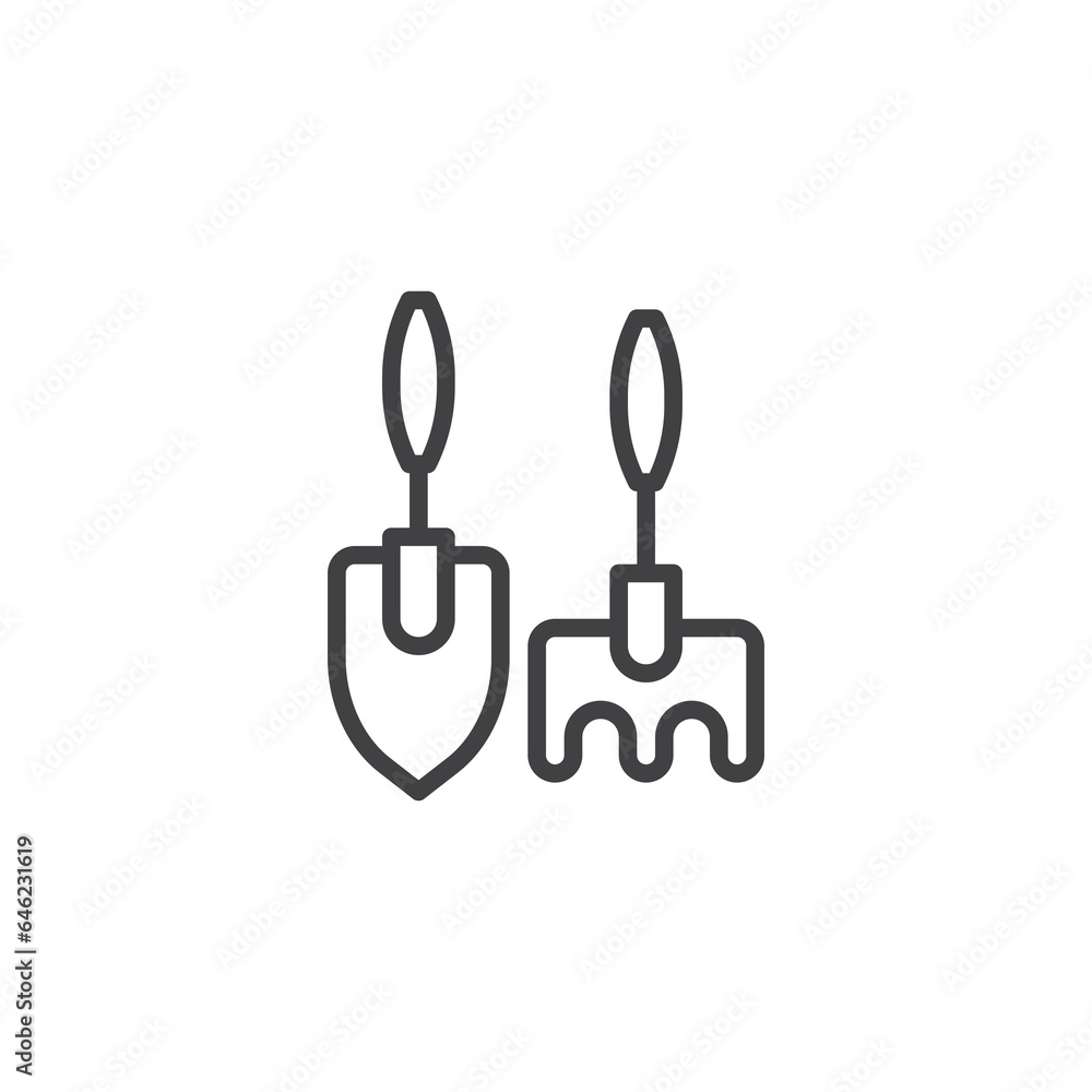 Gardening tool line icon Gardening tool line icon