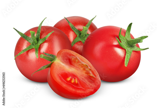 Fresh ripe cherry tomatoes isolated on white