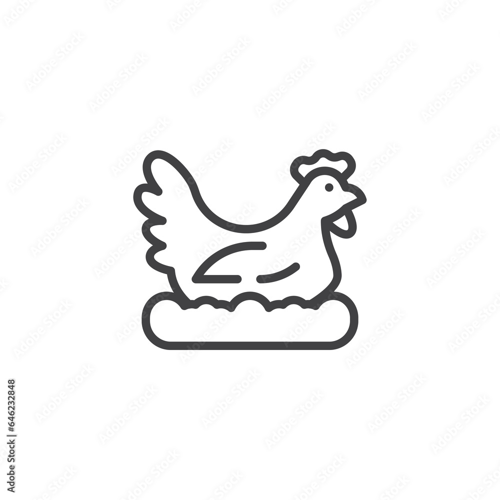 Poultry farming line icon Poultry farming line icon