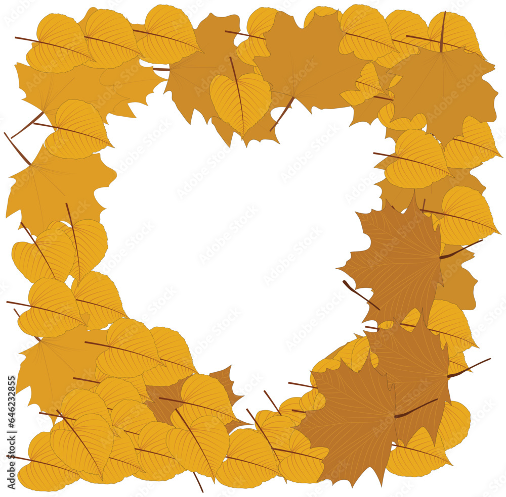 Obraz premium Fall leaves isolated on white background collection. Orange maple leaves pattern. Vector illustration.