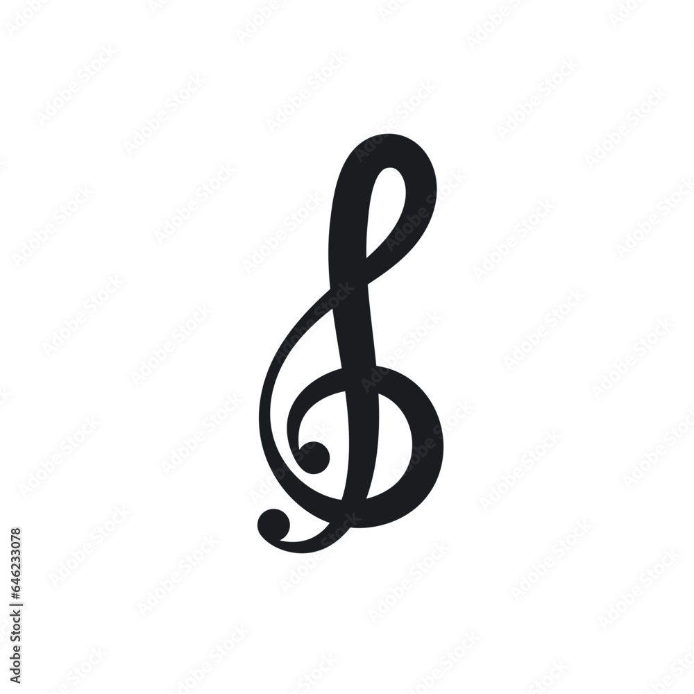 black treble clef note icon for music and musical applications vector design black treble clef note icon for music and musical applications vector design