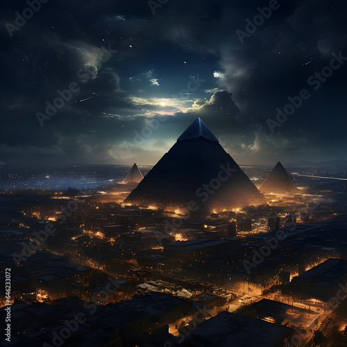 pyramid in the night