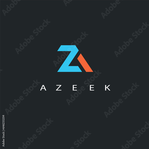 ZA letter triangle icon vector concept design template